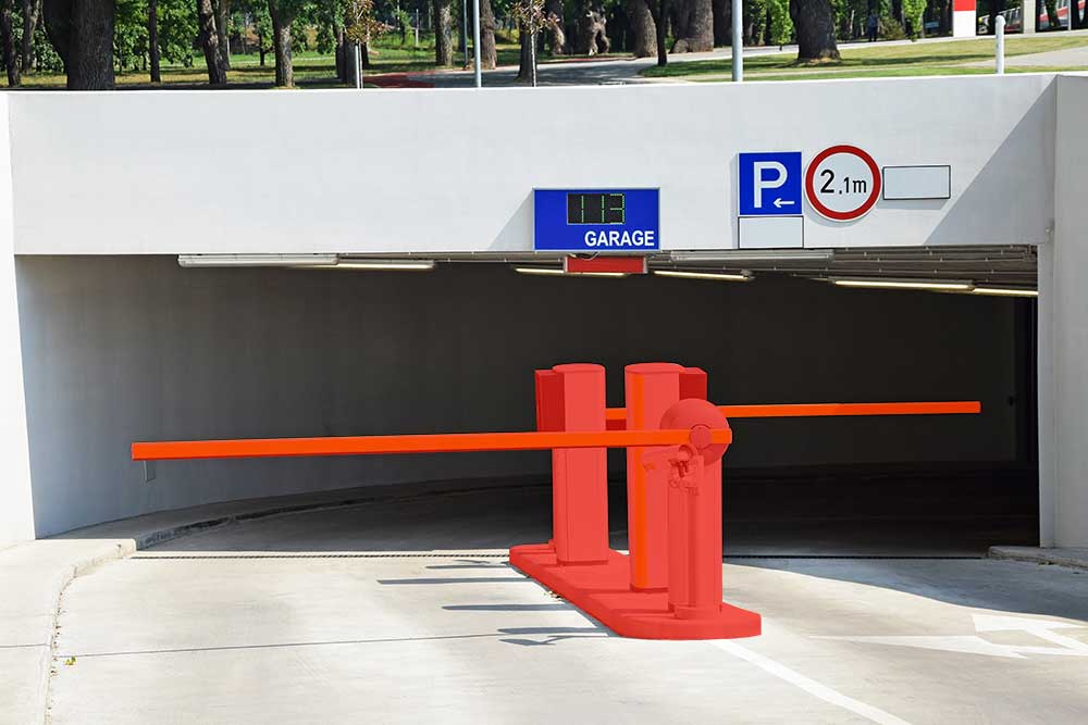 schrankenlose Einfahrt zur Parkgarage Durch optische kennzeichenerkennung wird schrankenlose Ein- und Ausfahrt möglich